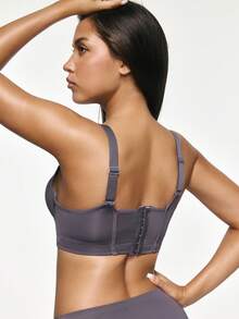 SHAPORA Women's Minimalist Solid Color Underwire Bra - Dark Grey - View 2