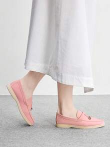 CUCCOO BIZCHIC Women Casual Flat Loafers, Simple & Fashionable, For Everyday Wear For Christmas Spring Shoes - powder - View 4