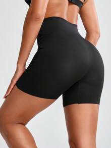 SHAPORA Solid Color Tummy Control Butt Lifter Shapewear Shorts - Navy Blue - View 4
