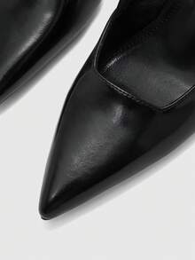 CUCCOO BIZCHIC Elegant, Simple And Generous, Fashionable And Versatile, Casual Workplace Commuter Women's Rear Empty High-Heeled Shoes - jet black - View 8