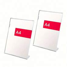 1pc L-Shaped Display Stands - Durable Plastic,A4/A5/A6 Size For Menus, Posters & Photos - PerfectFor Coffee Shops, Weddings, Supermarkets - multicolor - View 5