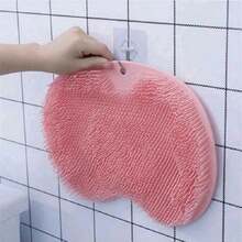 1pc Silicone Foot Scrubber Massage Mat For Shower, Exfoliating And Cleaning Feet, Bath Brush And Back Scrubber,Bag,Organizer,Storage,Hair Clips - Multicolor - View 10