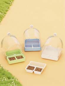 1Pc Bird Hanging Bath Box Outdoor Parrot Shower House Anti Splash Feeding Box Portable Bird Cage Accessories For Budgie Lovebird Cockatiel Small Pet Bird Daily Use - Bath - View 2