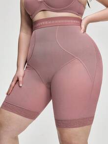 SHAPORA Pantalones cortos moldeadores de unicolor con cintura elástica para mujer de talla grande - Marrón - View 2
