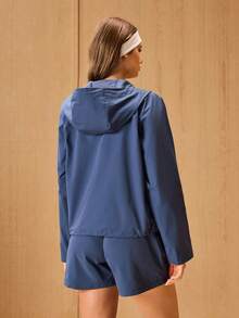 OutZeal Women Shell Jacket Hiking Camping Hooded Zip Up Blue Outdoor Top - Blue - View 7