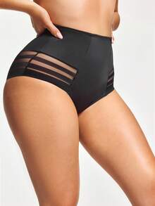 SHAPORA Women's Solid Color Mesh Patchwork High Waist Seamless Shapewear Bottom - Multicolor - View 3