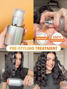 SHEGLAM HAIR Keep It Up Curl Protect & Hold 二合一造型護理，造型霜，順滑造型，打造閃亮吹風造型，定義捲髮，消除毛躁，免洗護髮素和熱保護劑，高達 450°F/230°C 的熱保護，防結塊和防毛躁，提升您的秀髮質感，輕盈地，快速吸收，用於髮型的玫瑰，用於頭髮 禮物 粉紅色的 化妝品 海灘 節慶 護髮 假期 夏天 美髮配件 返校 旅行 - 銀色 - 查看 2