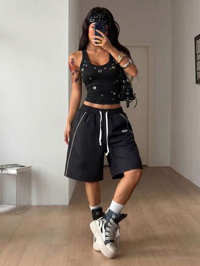 Coolane Women's & Men's Summer Streetwear Game Day Sport Rave Festival Outfits Graphics Breathable Mesh Track Shorts