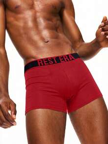 EasyFave Set de 7 calzoncillos tipo bóxer para hombres, cómodos, suaves y transpirables con estampado de letras - Multicolor - Ver 5