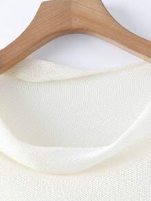 GlowEve CURVE 女款法式溫柔風花卉印花不對稱披肩式寬鬆針織上衣 - 白色 - 查看 7