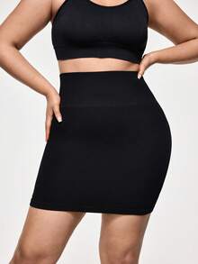 SHAPORA Seamless High Waist Slimming Skirt With Safety Shorts, Sexy Tight Fitting Bodycon Skirt, Lift Buttocks & Waist Shaping Dress - Black - View 4