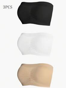 SHEIN Bộ áo ngực quây 3 món chất lượng cao, tối giản, màu trơn, thời trang và thoải mái dành cho nữ, bán chạy nhất năm 2026. - Nhiều màu - Xem 7