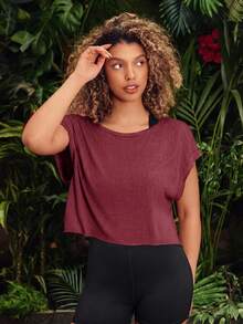 VARSIVA Sports SUMMER Outdoor Basic Backless With T-SHIRT - Burgundy - View 4