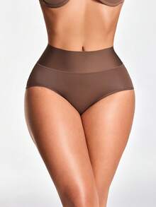 SHAPORA Braga moldeadora de cintura alta de talla grande, prenda moldeadora de Body corto, levantador de glúteos y control de cintura - Café integral - Ver 6