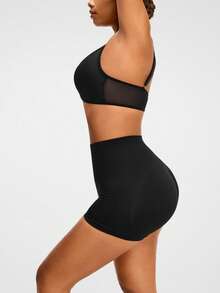 SHAPORA Shorts tipo pantalón para moldeamiento del Body de color liso y sencillo para damas, pantys - Negro - Ver 6