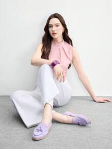CUCCOO BIZCHIC 扣環設計簡約大方 時尚百搭 休閒通勤女款平底鞋 - 淺紫色 - 查看 3