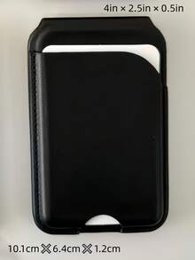 1Pc Magnetic Card Holder For Phone Back Strong Magnet Adhesive Wallet Case Stand Function ID Credit Card Storage For IPhone Magsafe Compatible Ultra Thin Leather Texture Vertical Horizontal Kickstand Convenient Daily Use High Quality Hot - Multicolor - View 10