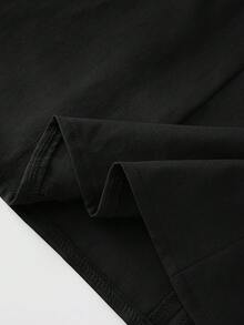 GlowEve 女款素色蝴蝶結肩帶收腰時尚洋裝 - 黑色 - 查看 6