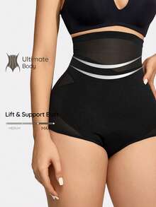 SHAPORA Bragas faja de talle alto de malla - Negro - Ver 1