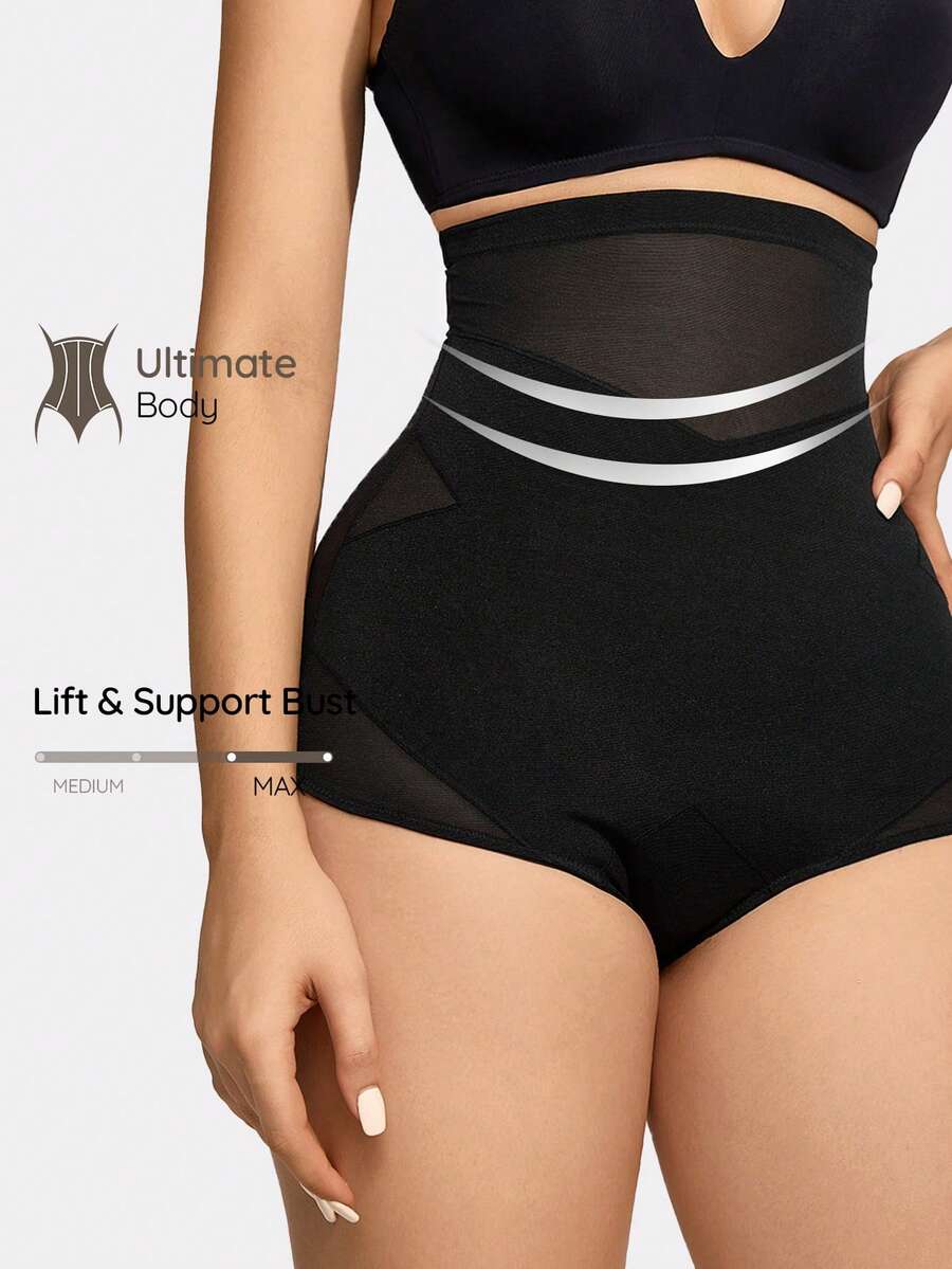 SHAPORA Bragas faja de talle alto de malla - Negro - Ver 1