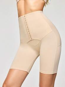 SHAPORA Shorts Modeladores de Cintura Alta Sólidos Versáteis para Uso Diário Casual para Mulheres - Damasco - Visão 5