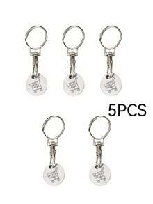 3PCS, Supermarket Shopping Cart Token, Metal Stainless Steel Keychain, Keyring Decoration With Shopping Cart Unlock Key, Keyring Accessories - Multicolor - View 6