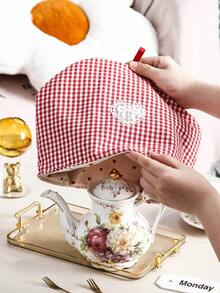 1PC New Teapot Insulation Cover, Warming, Dustproof, Heat-Resistant Cloth Cover With Cotton Lining For Teapots, Kitchen Decoration, Home Decoration. Used For Insulation, Cold Preservation, Moistureproof, Dustproof. Suitable For Outdoor Use - White - View 6