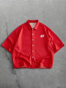 Manfinity VCAY Men's Letter Print Casual Versatile Daily Wear Shirt - Red - View 2