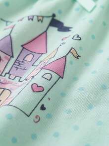 Cozy Pixies 女嬰蝴蝶結裝飾圓領長袖休閒舒適洋裝 - 彩色 - 查看 6