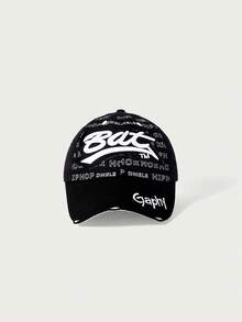 Glisma 1pc Outdoor Couple Hip Hop Baseball Cap, Sun Protection Snapback Hat With BAT, GAPHY, GRAPHY Embroidery, Fashionable Casual Contrast Color Design - Multicolor - View 15