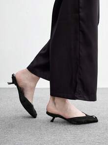 CUCCOO BIZCHIC 女款春夏日常通勤優雅時尚魚嘴細高跟鞋 - 黑色 - 查看 3