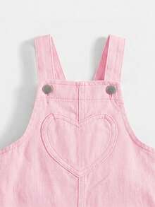Cozy Pixies Baby Girls Fall Clothes Ruffle Trim Square Neck Bow Front Denim Overall Jumpsuit Without Tee - Pink - View 5