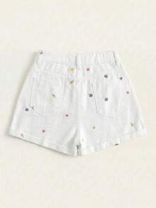Summer Rolled-Up High-Waisted Denim Shorts - 香檳色 - 查看 2