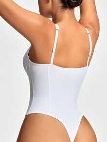SHAPORA Women Sleeveless Seamless Jumpsuit - White - View 2