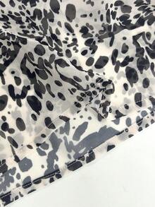 SHEIN LUNE Early Autumn Women's Blouse Vintage Elegant Handmade Pleated 3D Ruffle Leopard Print Tie-Neck Long Sleeve Shirt Suitable For Commuting Brunch - Multicolor - View 7