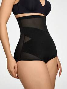 SHAPORA Bragas faja de talle alto de malla - Negro - Ver 5