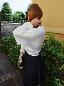 Gretanique 夏季海灘純色打結式和服度假款白色 - 白色 - 查看 6