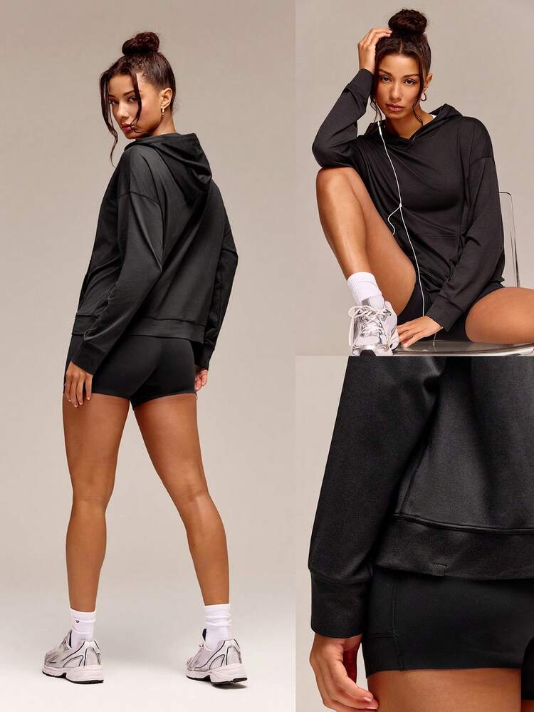 Cloudknit UltraSoft Double-Dye Loose Fit Pullover Hoodie With Pocket Daily Casual Wear