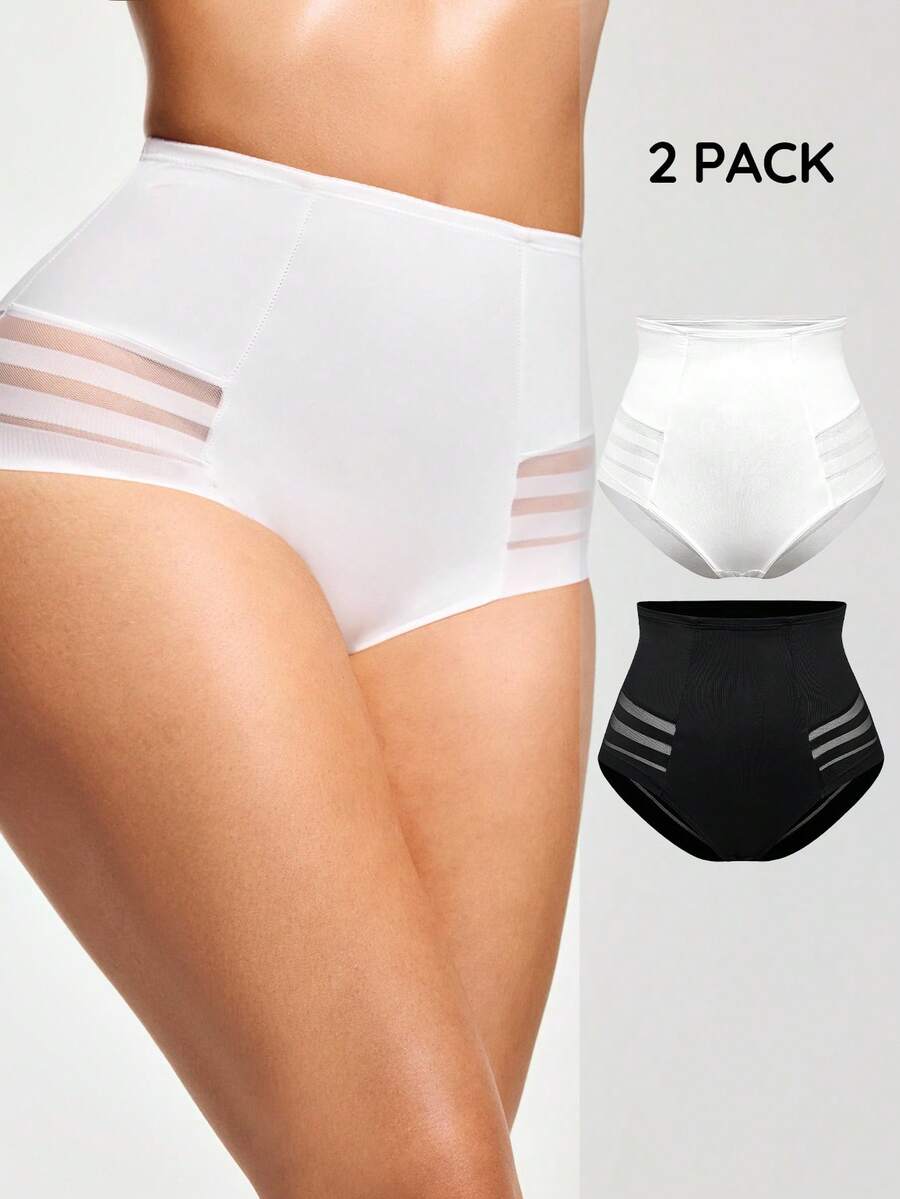 SHAPORA Women's Solid Color Mesh Patchwork High Waist Seamless Shapewear Bottom - Multicolor - View 1