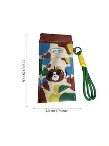 Joivida 1个可爱多巴胺风格时尚眼镜袋，卡通印花PU眼镜盒，带弹性挂绳，自闭合弹簧开口眼镜袋，防水耐用便携式眼镜保护套，小型必备收纳整理包，6种款式可选 - 彩色 - 查看 13