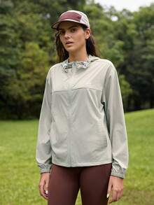 In My Nature Jaket Outdoor Wanita Polos Berkerudung - Khaki - View 5