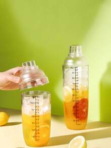 1 bình lắc, bình lắc bằng nhựa, trong suốt, nhựa, bình lắc trà đá cầm tay có cân, bình đựng nước thể thao, bình đựng nước cho hoạt động ngoài trời - Trong sáng - Xem 3