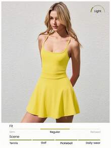 CourtClass CourtClass Robe camisole de sport élégante pour femmes - Jaune citron - Voir 4