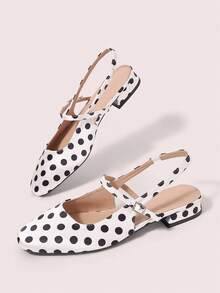 CUCCOO DOLLMOD Women's High Heel Pumps, Graduation Heel, Prom Heels For Summer Spring Shoes Spring Break Easter For Christmas Spring Shoes - White Dot - View 6