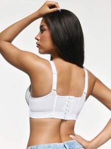 SHAPORA Women's Solid Color Minimalist Adjustable Strap Underwire Bra - White - View 2