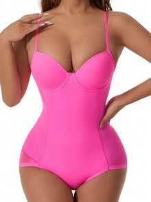 SHAPORA 1 pieza Body moldeador para mujer (con aros de soporte) - Rosa Fucsia - Ver 5