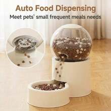 Tempat Makan & Minum Otomatis untuk Hewan Peliharaan, Wadah Makanan & Minum Berbentuk Bola, Dispenser Otomatis, Transparan, Krem, Dekorasi Rumah - 0,8 liter - View 5