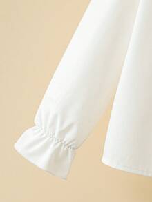 Girls (Big) French Sweet Bow Blouse, Suitable For Outings, Vacation, School - White - View 4