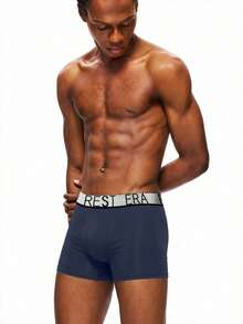 EasyFave 5pcs/Pack Men's Letter Print Boxer Briefs - Multicolor - View 5