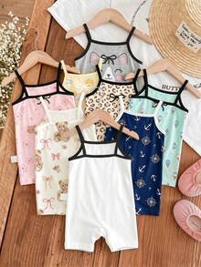 Baby Girl Cute Camisole Romper - Multicolor - View 2